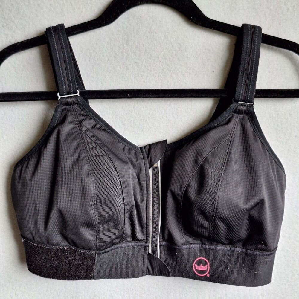Shefit Ultimate 2Luxe Women's High Support Sports Bra Black Zip Front 2xl Impact